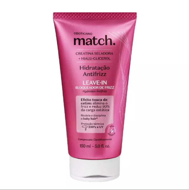 LEAVE IN BLOQUEADOR DE FRIZZ MATCH HIDRATAÇÃO ANTIFRIZZ, 150ML O Boticário