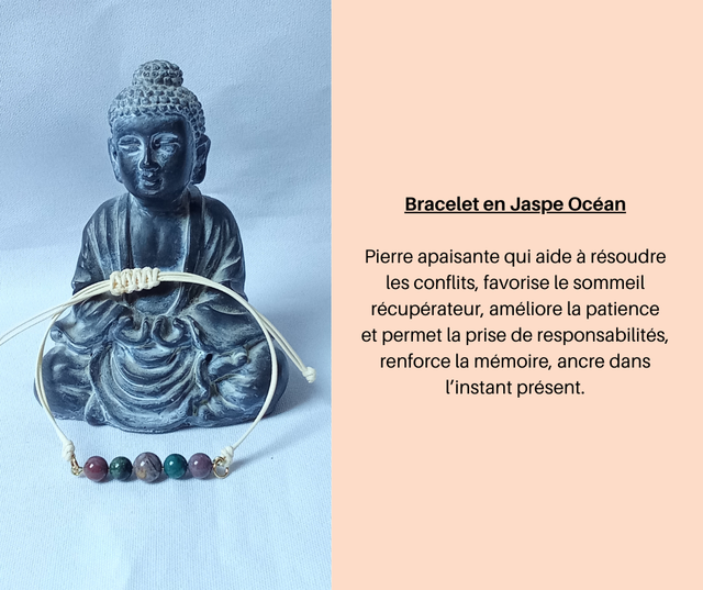 188- Bracelet réglable en Jaspe Océan