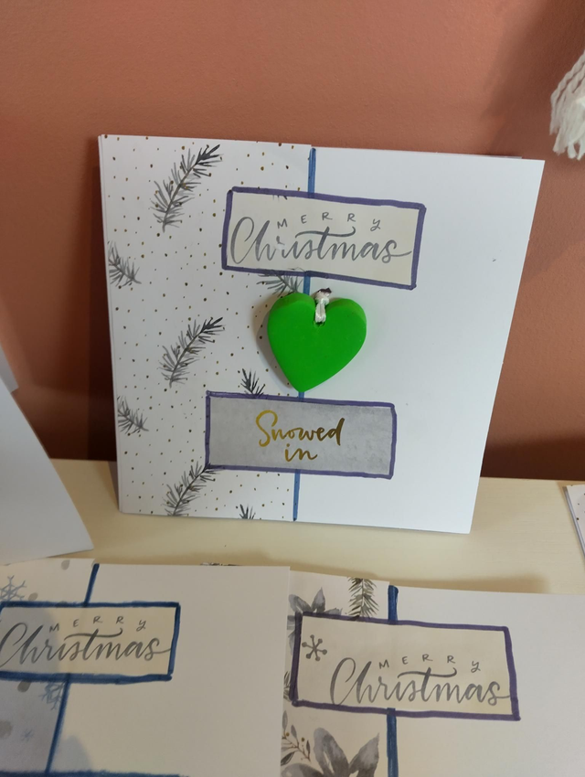 Handmade Christmas card with detachable keepsake