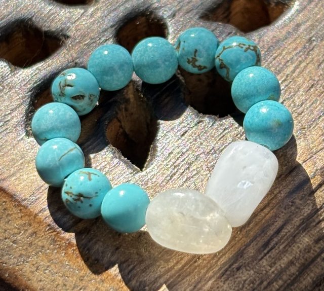 Bague - XS - Turquoise et Pierre de Lune