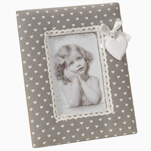Cadre photo en tissu - gris 20x16cm