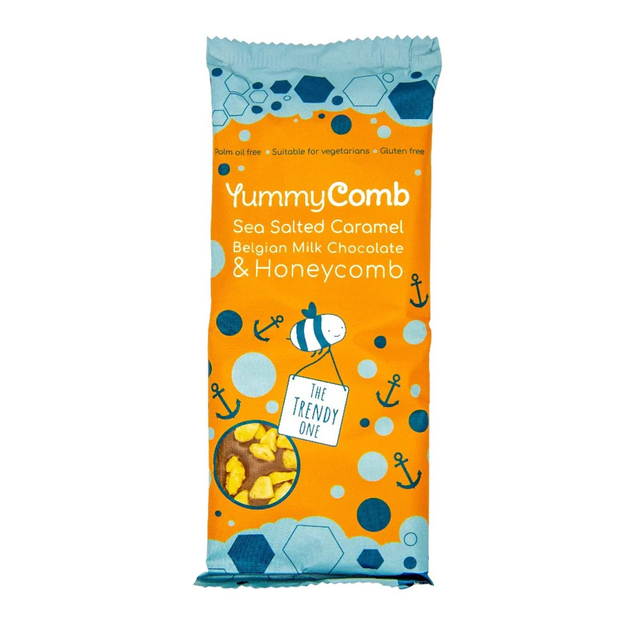 YummyComb Sea Salted Carmel Milk Chocolate Slab 100g