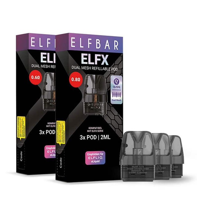 ELFBAR Pod Ricaricabile Dual Mesh ELFX 0.8Ω 3Pz EAN6932570115010