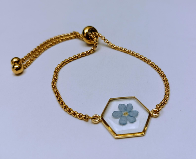 Bracelet  Myosotis (Ne m&#039;oubliez pas)    