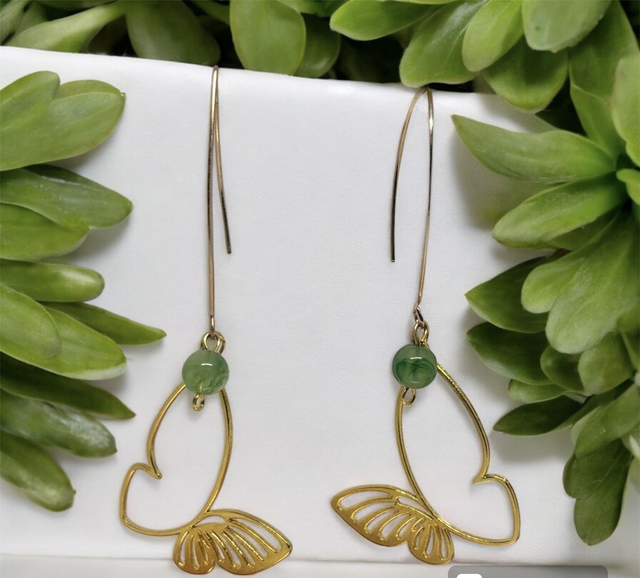 Boucles d'oreilles papillon doré