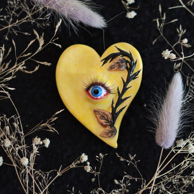 Cœur sacré mini épineux jaune marbré