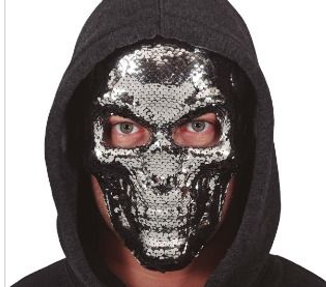 HALLOWEEN , 20042 MASCHERA TESCHIO PAILLETTES PVC