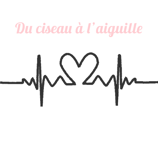 fichier broderie éléctrocoeur -  2 Tailles en cadre 10x10 / 12 Formats