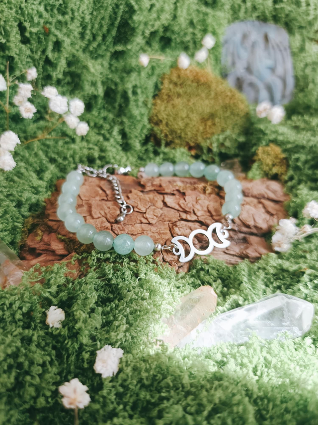 BRACELET - TRIPLE MOON (aventurine verte)