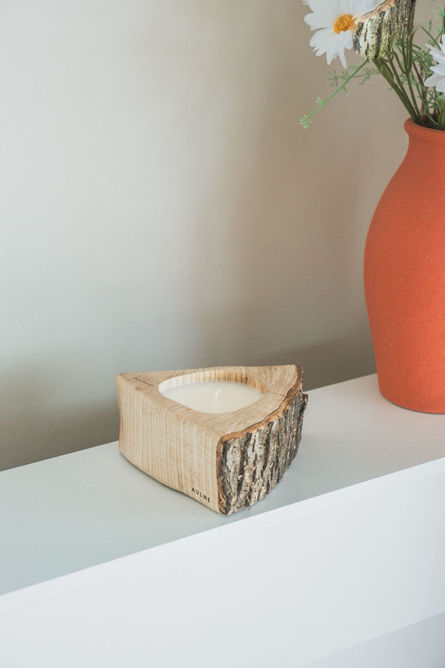 Bougie morceau de nature - Parfum Musc Blanc