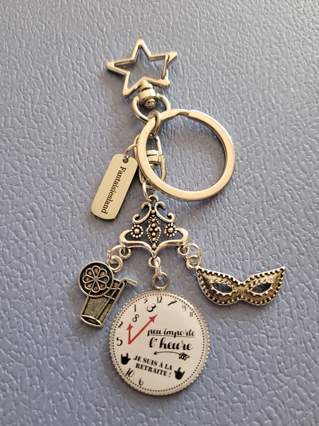 AccClés argenté Peu importe l'heure je suis à la retraite