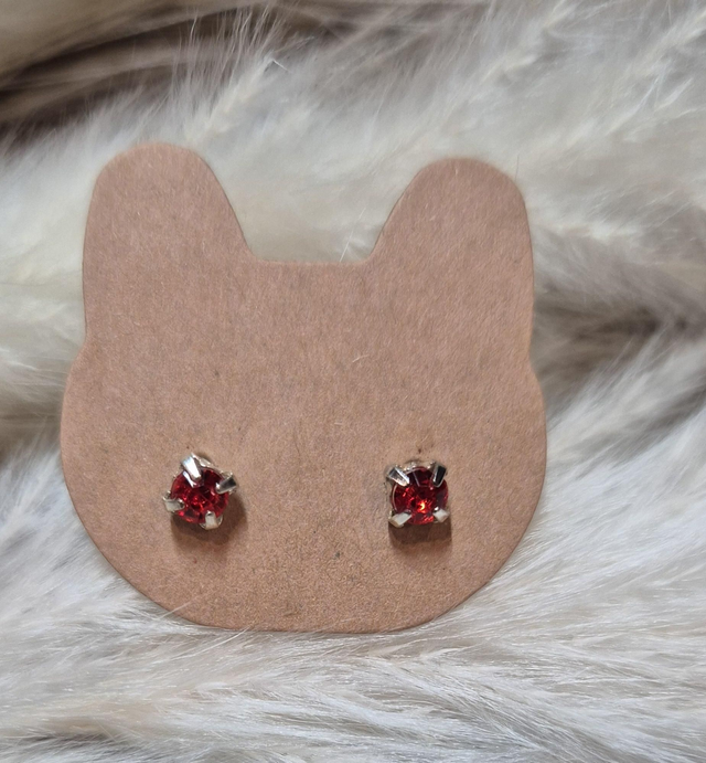 Boucles d&#039;oreilles strass &quot;rouge&quot;