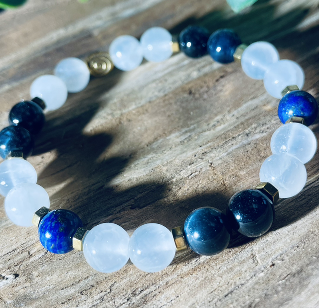 MIGRAINES Sélénite-Oeil De Faucon-Lapis Lazuli