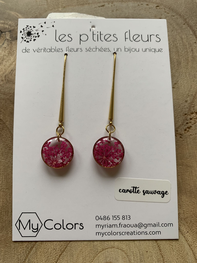 Roses - boucles d'oreilles pendantes