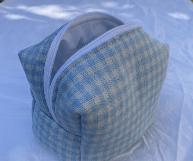 Petite trousse - vichy bleu 