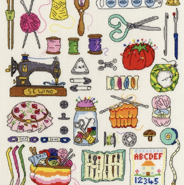 Hobbies Sewing Counted Cross Stitch Kit by Bothy Threads