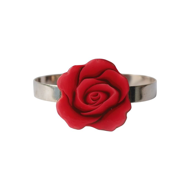 Bracelet jonc bohème rose rouge