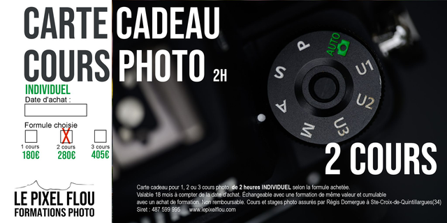 BON CADEAU POUR 2 COURS 2H EN INDIVIDUEL 
