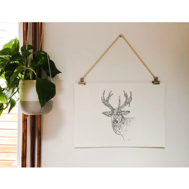 B&W A3 print - stag