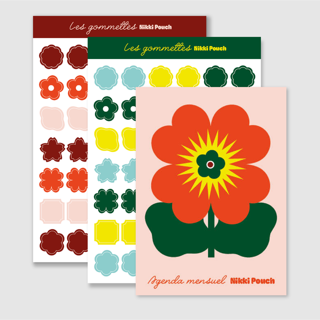 Agenda mensuel libre - Damier