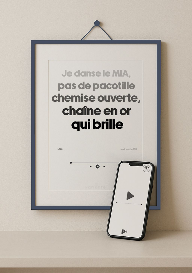 Affiche connectée musique IAM | Je danse le MIA (audio inclus)