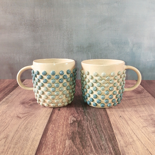 duo tasses bulles bleu