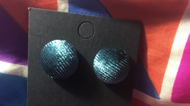Dark Blue Fabric Studs Plain - FSP15