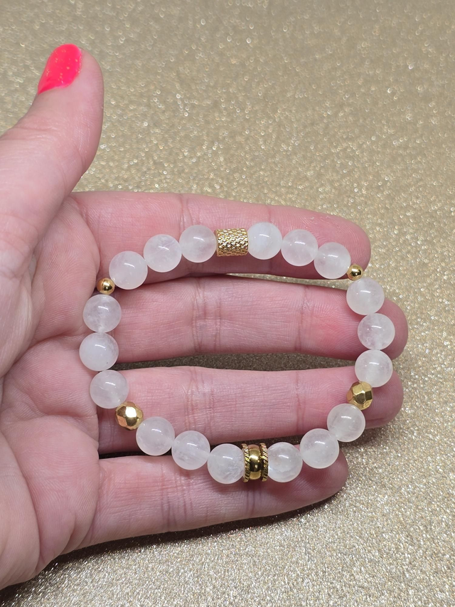 Bracelet Pierre de lune bleutée 0,8 cm