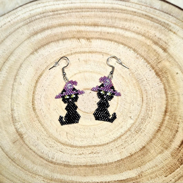 Boucles d'oreilles chats Sorciers