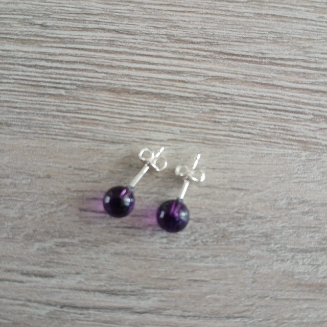 Dames oorstekers Amethist - 925 zilver (9.027)