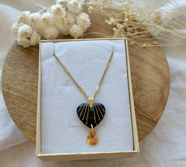 Collier - STELLA - coeur goutte