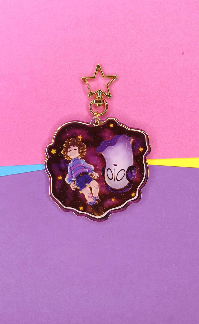 Nabstablook and Frisk - Undertale Keychain