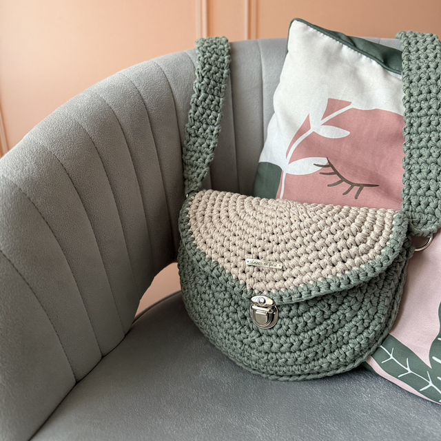 Sac beige et kaki en coton recyclé 