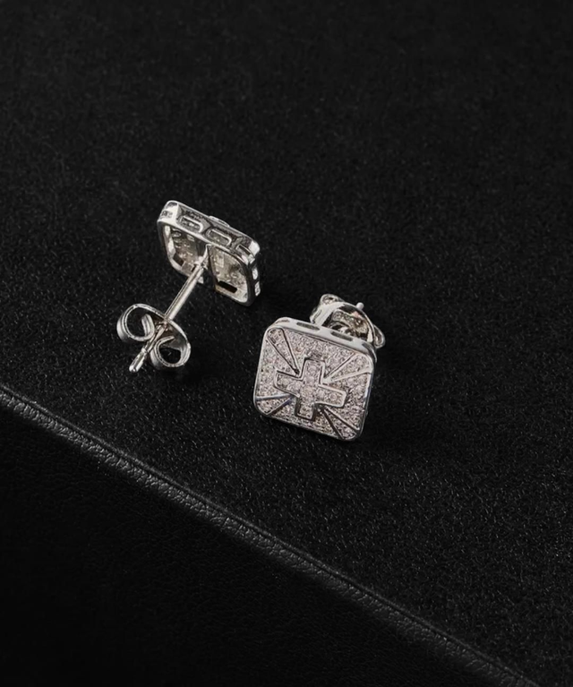 Boucles d'Oreilles Géométriques Carrées Élégantes en Cuivre Plaqué Or 18K - Unisexe