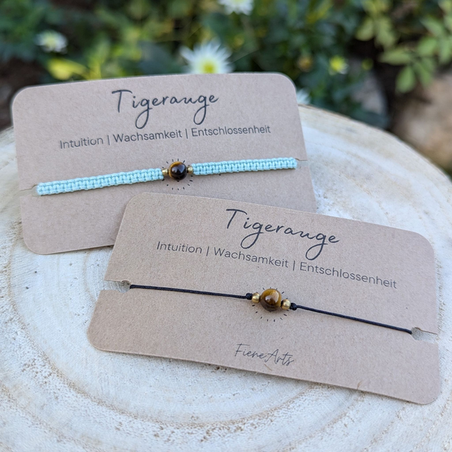 Tigerauge - makramee Edelsteinarmband 