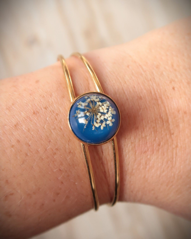 Bracelet fleuri Promesse (bleu) | BR18 | Ombelles