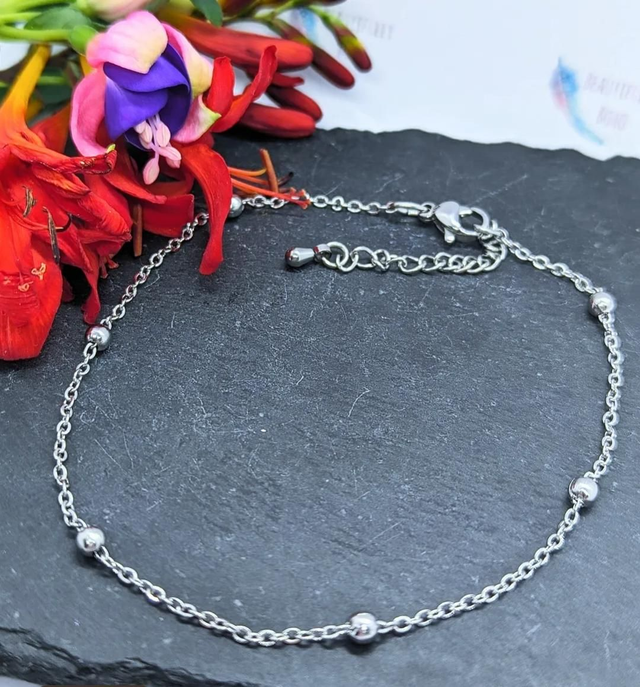 Stainless Steel Ball &amp; Chain Anklet 