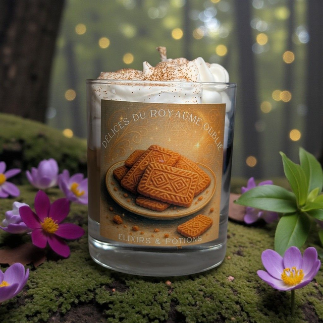 Bougie parfumée gourmande "Délices du Royaume Oublié" (spéculoos)
