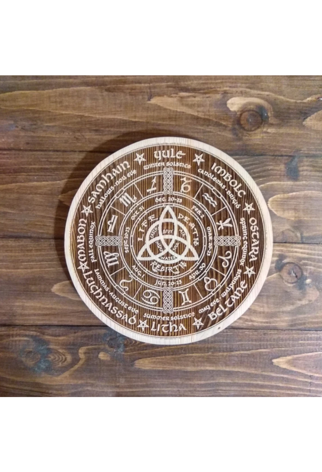 Keltischer Holzkalender Wicca zum Aufhängen