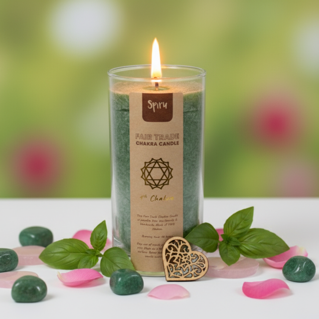 Bougie Spiru - Chakra du Cœur (Non parfumée)