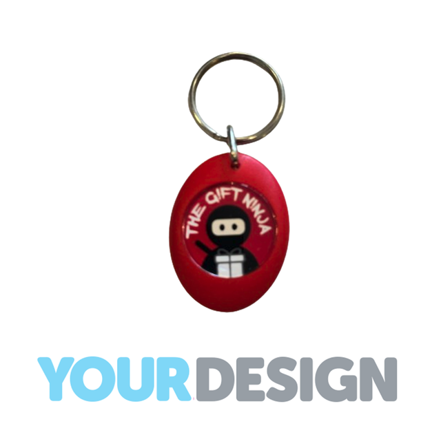 Promotional Keyrings - Round Plastic - Red