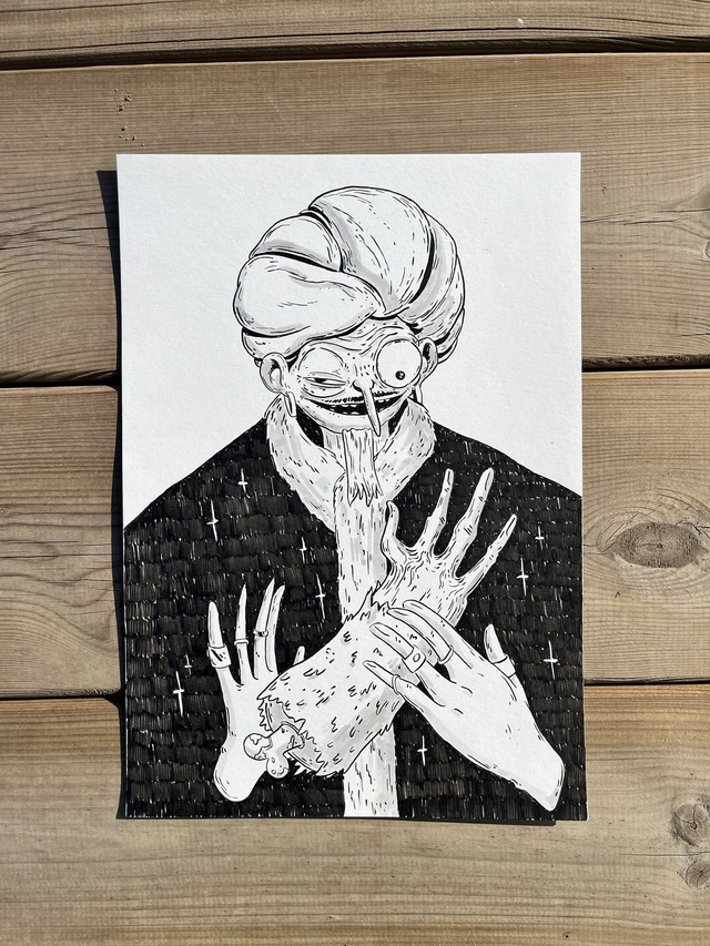 Dibujo Original Los Simpson "Casa del terror: La Mano de Mono" 