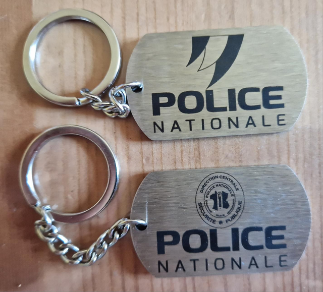 Porte-clés acier Police Nationale 