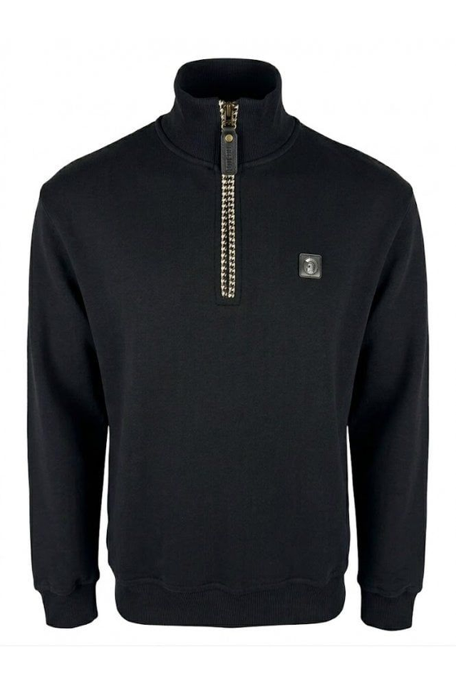 Trojan TR9108 Quarter Zip Trim Sweat - Black