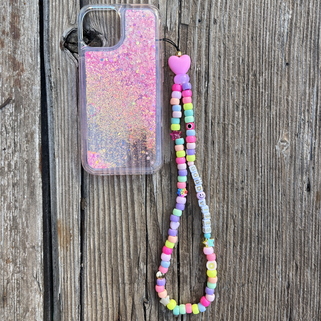 Grigri de téléphone Bonbon d’Amour 🩷 pastel multico GOOD VIBES - Taille M