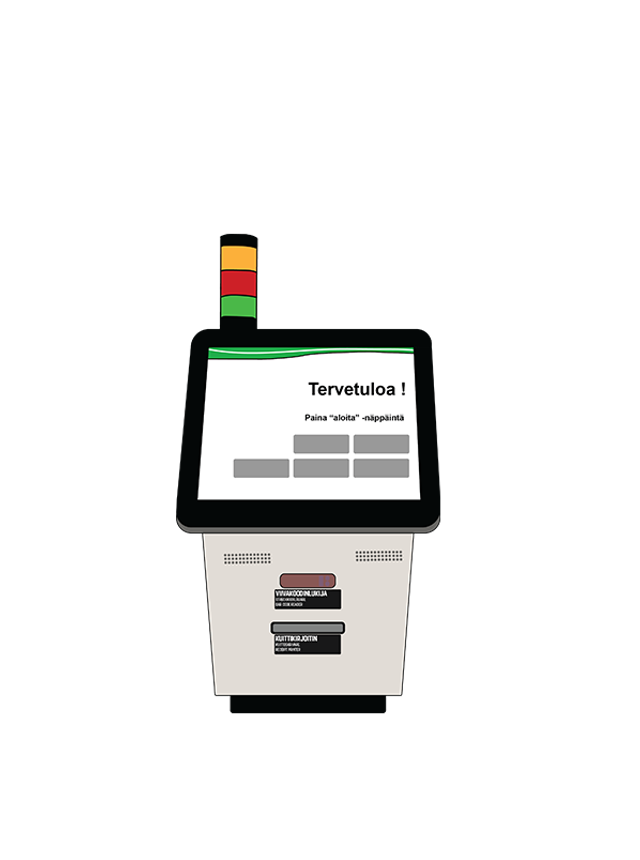 S-Ryhmän itsepalvelukassa tarra