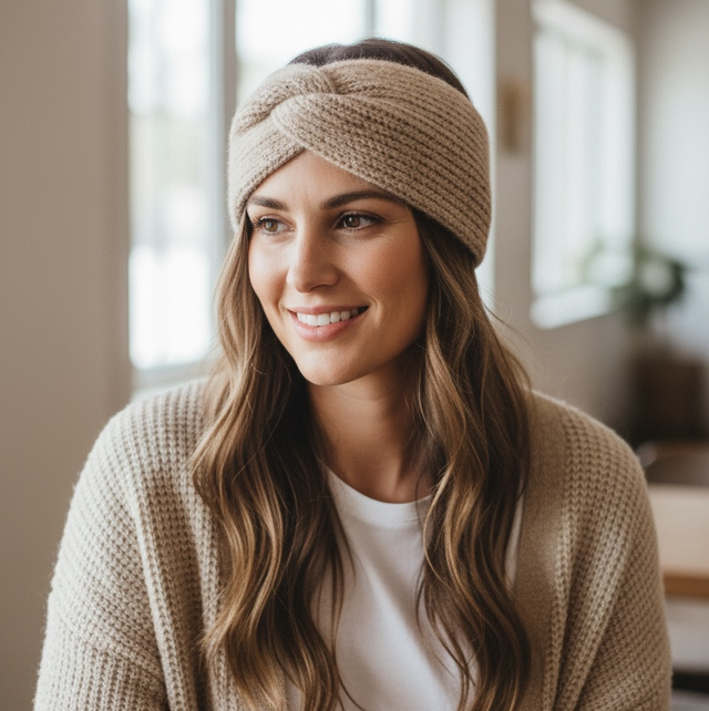 Bandeau pailleté en laine 
