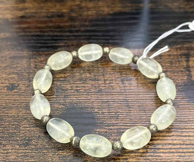 Bracelet de Préhnite et Pyrite