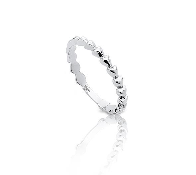 Ring “Forever” – sterling zilver 925 met hartjesreliëf