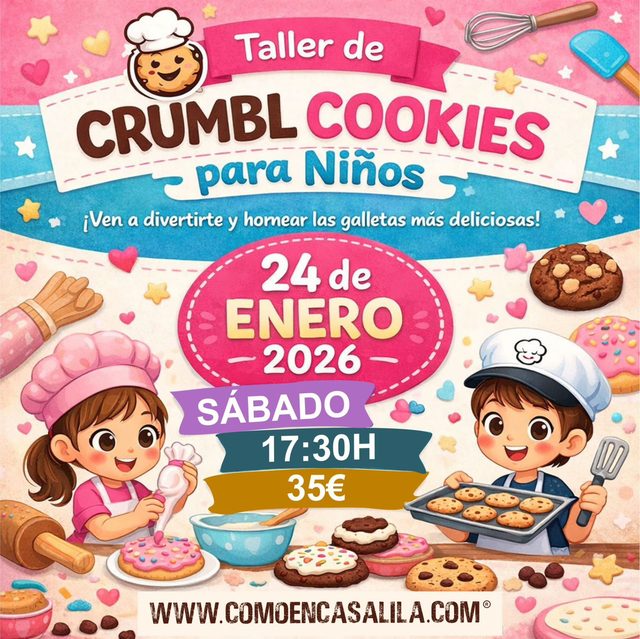 Taller Crumbl Cookies 24 enero Niños
